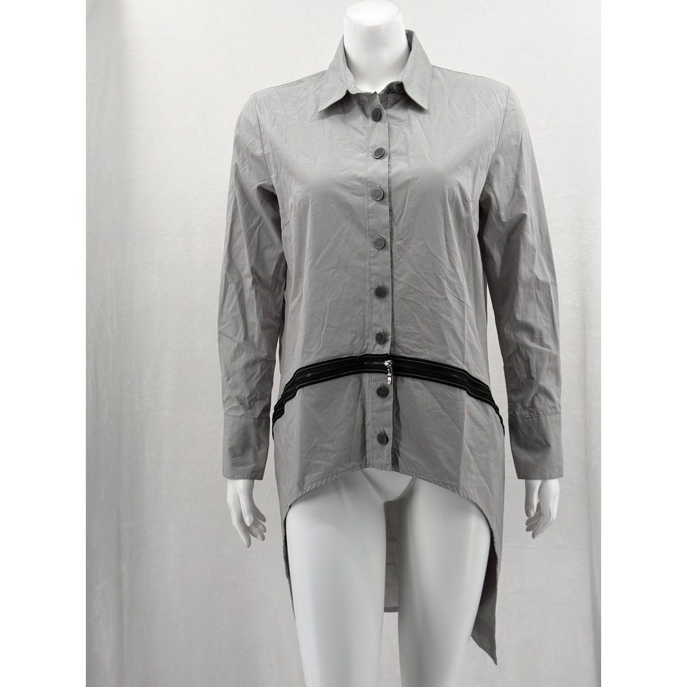 Nilmark Top Womens Small Button Up Tunic Asymmetric Artsy Lagenlook Oversized